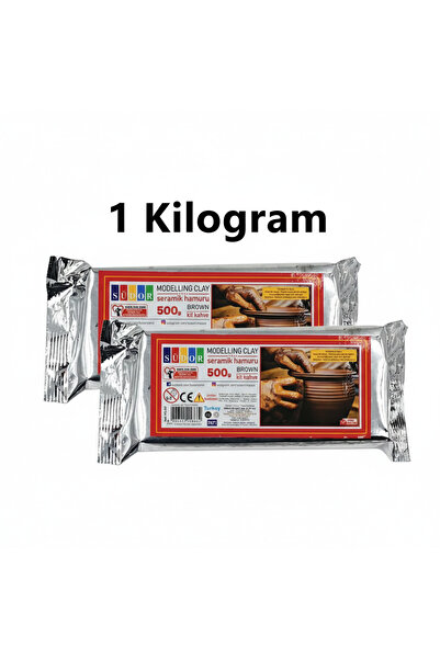 Südor Doğal Seramik Hamuru 1000GR Kahverengi Kil, Su İle Yumuşatılabilir, Boyanabilir, Verniklenebilir
