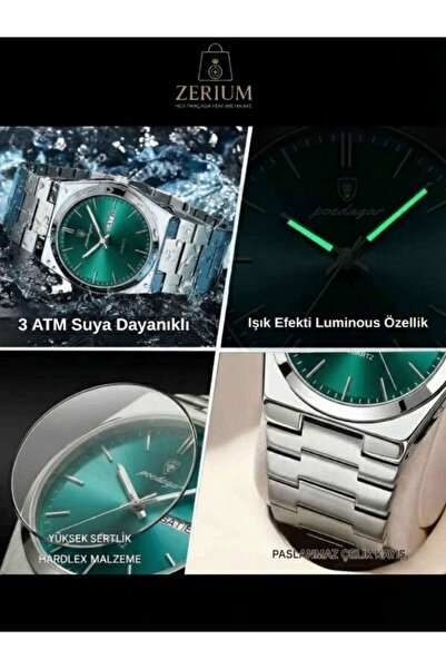 ZERİUM Men's Waterproof Steel Stylish Watch with Calendar Quartz Trend