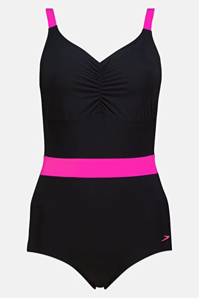 SPEEDO بدلة سباحة نسائية منحوتة من الكريستال اللامع، لون أسود