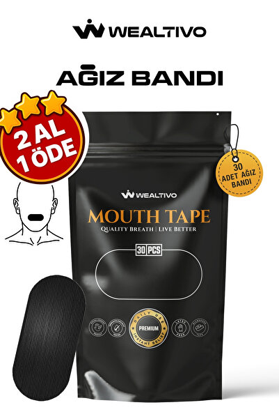 Wealtivo Premium Ağız Bandı 30 Adet, Horlama Desteği Hipoalerjenik Ağız Kapama Uyku Bandı (Mouth Tape)
