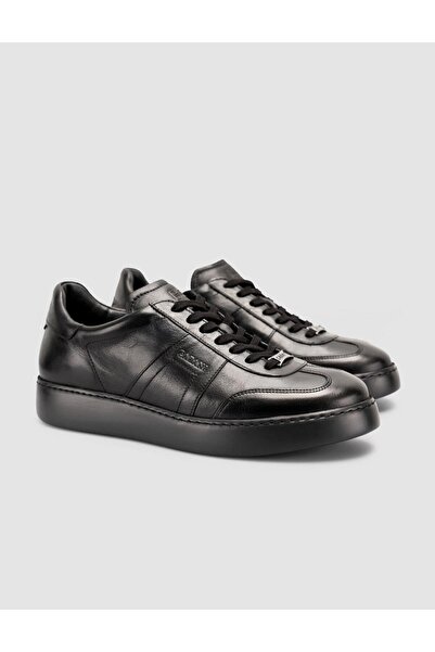Cabani 100% Leather Lace-Up Black Men's Sneaker