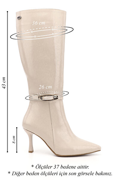 GÖNDERİ(R) Γυναικείες μπότες με φερμουάρ με μυτερή μύτη με λεπτό τακούνι