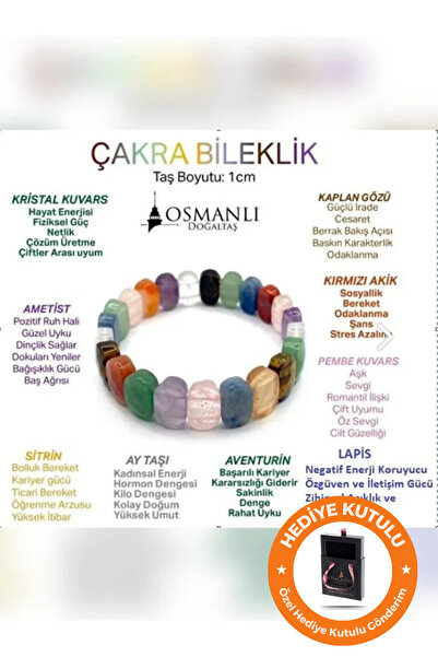 OSMANLI DOĞAL TAŞ Orijinal & Sertifikalı El Yapımı Çakra Bilekliği Kutulu Öze...