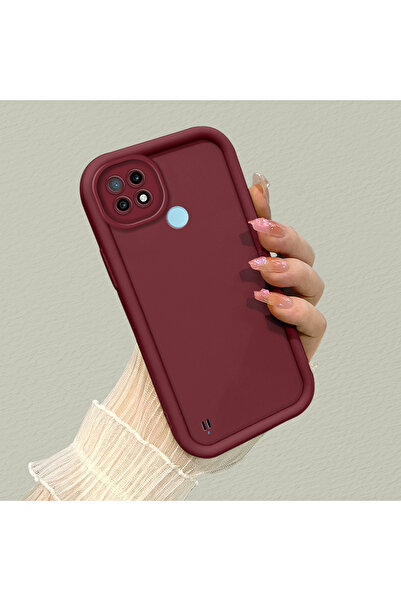 ucuc حافظة من مادة السيليكون المتوافقة مع Realme C21 مقاومة للصدمات بلون عناب...