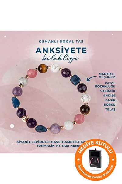 OSMANLI DOĞAL TAŞ Orijinal & Sertifikalı Anskiyete Kaygı Bozukluğu Telaş Korku İçin El Yapımı Doğal Taş Bileklik