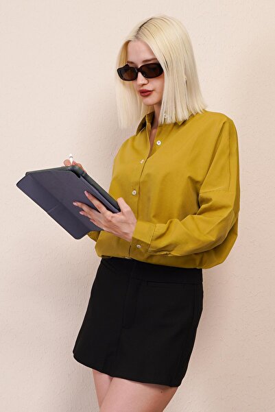 Madmext Mad Girls Hardal Oversize Gömlek MG1369