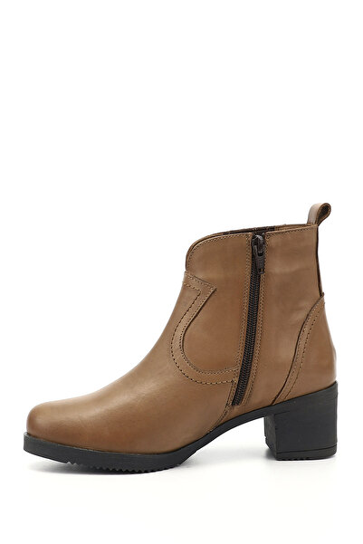 GÖNDERİ(R) Női/lány Mink antik cipzáras vastag sarkú valódi bőr csizma