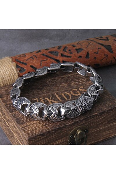 Viking Ouroboros Dragon Gothic Vintage 316L Steel Men's Bracelet