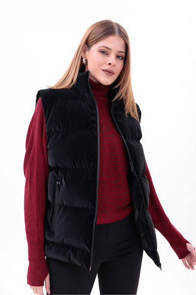 Royalside Жіночий чорний надувний жилет з тканини Nova