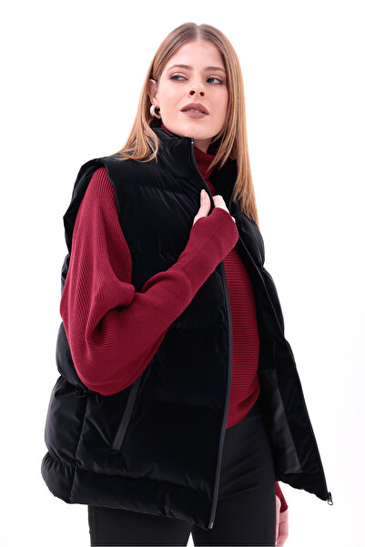 Royalside Жіночий чорний надувний жилет з тканини Nova