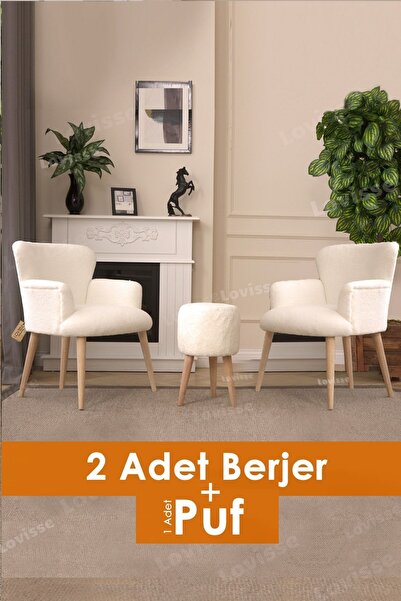 LOVİSSE HOME 3lü Berjer Set Tekli Koltuk Balkon, Ofis, Bekleme, Güzellik Merk...