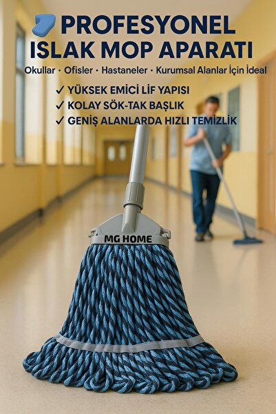 VENON ⚠️%100 PAMUK 1 Takım IslakÇift Kovalı Temizlik Arabası Seti Yedek Mop T...