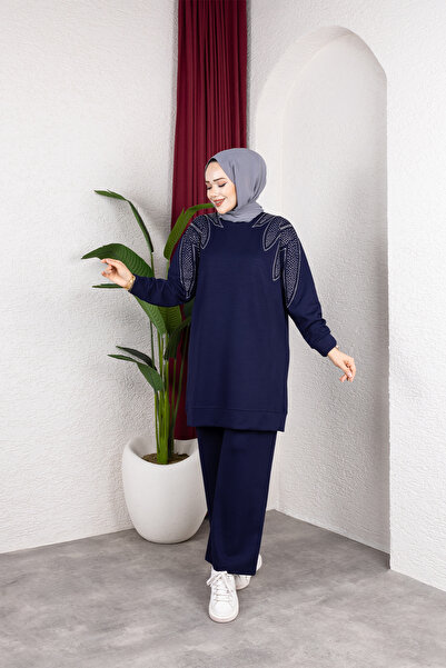 HİRA LİFE FASHİON مجموعة ملابس إسلامية نسائية من Fashion Efsa باللون الأزرق ا...