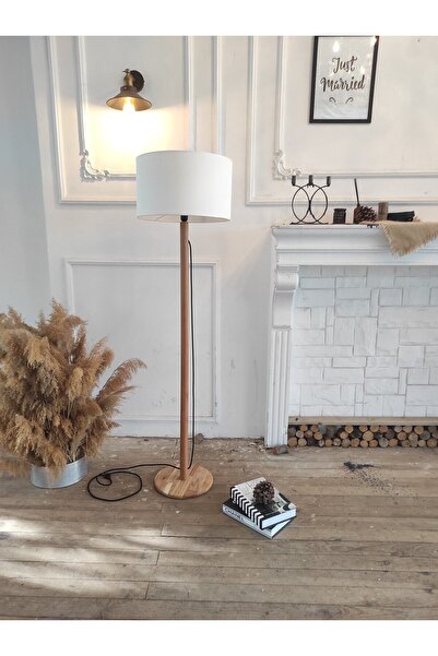 Genel Markalar Oslo Ahşap Krem Başlıklı Modern Lambader