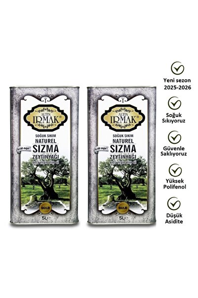 altın ırmak Soğuk Sıkım Filitresiz Natürel Sızma Zeytinyağı %100 doğal 5lt+5l...
