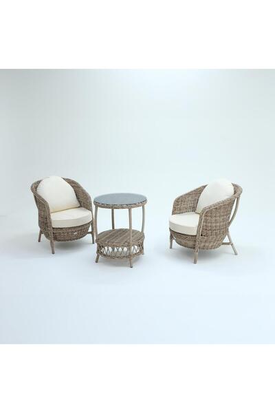 ReHome Conjunto Rattan Dedikodu Balkon Bahçe Takımı | 2+1 | Rehome