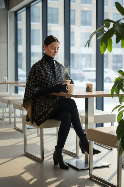 Onur Παντζό - Πλεκτά από υφαντό ύφασμα Τεσσάρτοπολιτιστικό Παντζό Χειμερινό ζεστό εξωτερικό ένδυμα Ποιοτικό κατάστημα μόδας