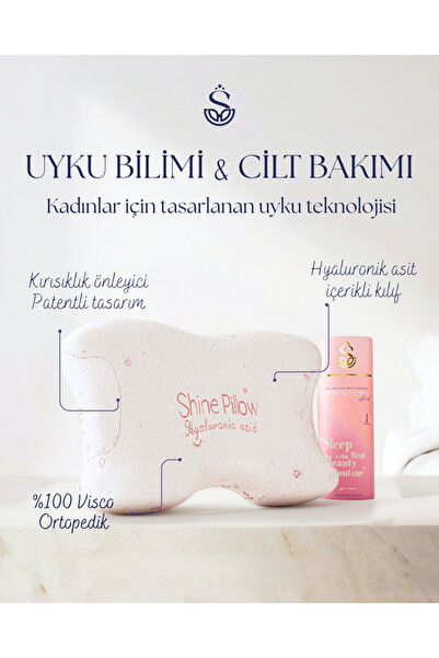 Shine Pillow Kırışıklık Önleyici Ortopedik Güzellik Yastığı – Hyaluronik Asit...