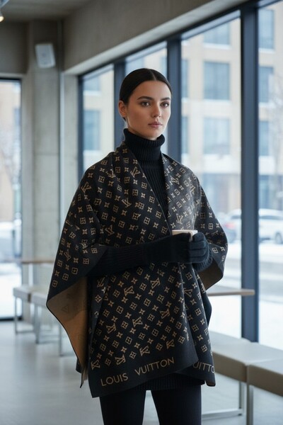 Onur Παντζό - Πλεκτά από υφαντό ύφασμα Τεσσάρτοπολιτιστικό Παντζό Χειμερινό ζεστό εξωτερικό ένδυμα Ποιοτικό κατάστημα μόδας