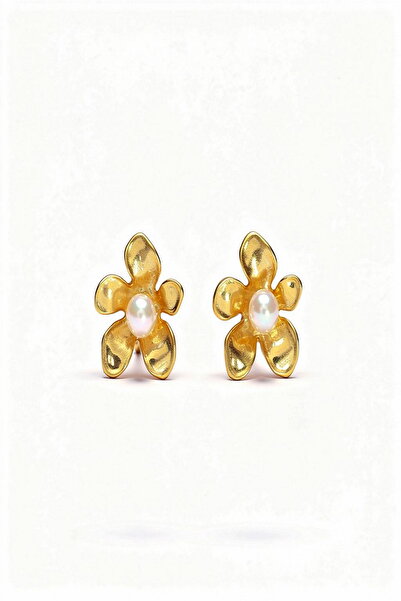 DEMOKAN Women's Earrings 3cm Single Pearl Bud Flower Earrings