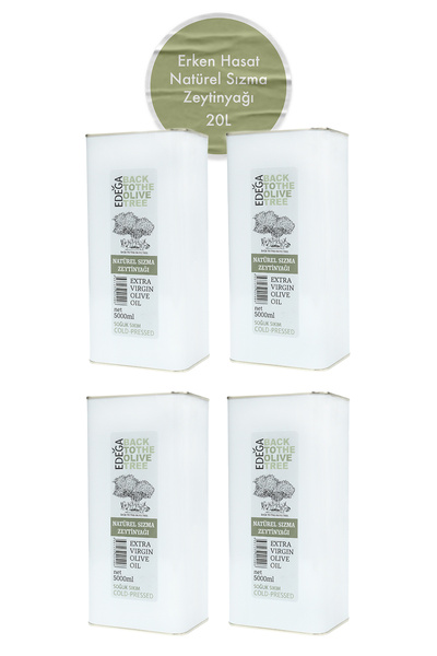 Edega 20 Lt Soğuk Sıkım Zeytinyağı | Erken Hasat , Edremit Tipi Zeytin , Sızma
