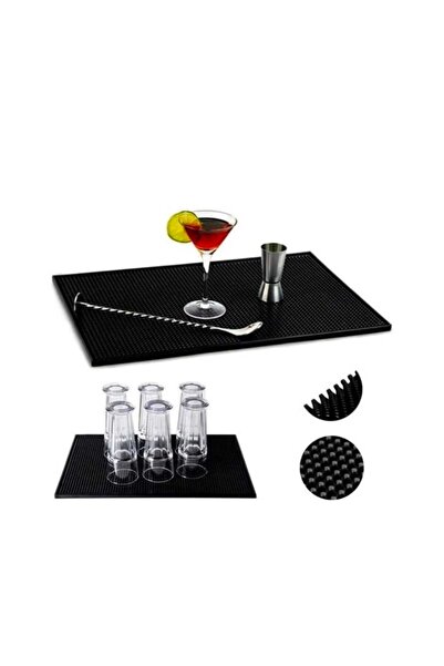 WTO Covoras pentru uscarea paharelor, Silicon, Negru, 45.5 x 30 x 0.7 cm