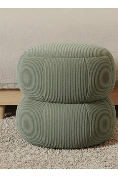 GO&CO CONCEPT Ba'al Fitiili Kadife Yuvarlak Puf/Yan Sehpa