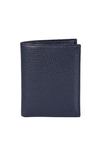 Daniel Klein DKL1344-2 Великий об'ємний чоловічий гаманець та картка з натуральної шкіри, синій