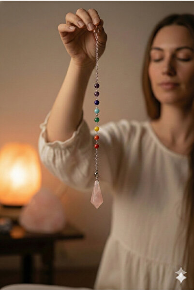 OM Rituals Pembe Kuvars Doğal Taş Pandül - Enerji Çalışmalarına Özel