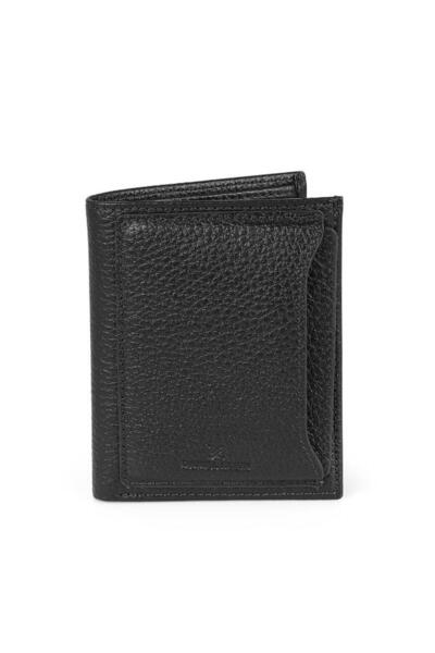 Daniel Klein DKL1353-1 Чорний чоловічий гаманець та картка з натуральної шкіри