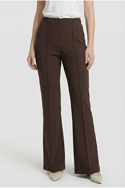 FATELLA Women's Brown High Waist Flared B Piped Detail t Shaping / Sculpting ...