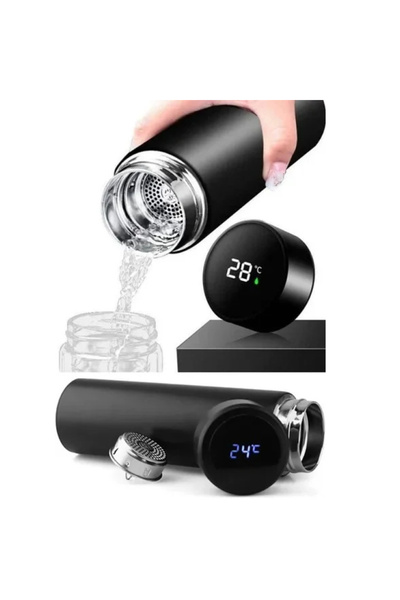 Generic DENX Smart LED Vacuum Cup, 500ml Bottle, Touch Temperature Display, 24H Heat/Cold Retention, DX1703