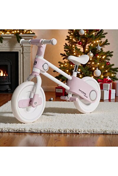 OEM Balance bike for children, height-adjustable saddle, EVA foam wheels, 2-5 years, white-pink