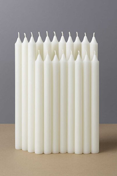 Scented Candles 20 قطعة من شموع الثريا البيضاء 19 سم