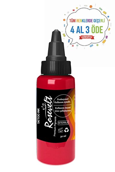 ROSEVELT Dövme Boyası Rainbow Tattoo Ink Kırmızı 30 ml