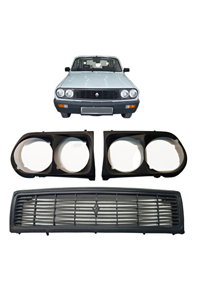 Genel Markalar RENAULT 12 TOROS Uyumlu  FAR ÇERÇEVELERİ + ÖN PANJUR SET HALİN...