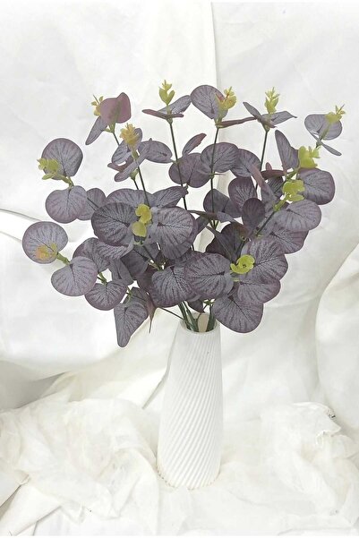 Birlik Yapay Okaliptüs Dalı Bordo 12 Dallı Gerçek Görünümlü A Kalite