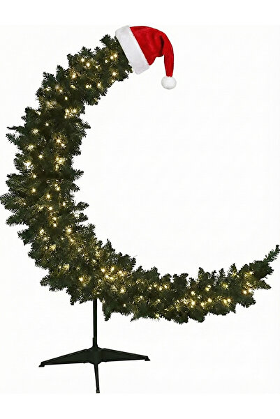 Generic زينة هلال رمضان – زينة قمرية أنيقة للمنزل (أخضر، ١٥٠ سم)