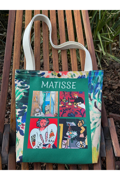 pamukcanta Henri Matisse Kanvas Bez Çanta Yıkanabilir Metal Çıtçıtlı 35x38cm ...