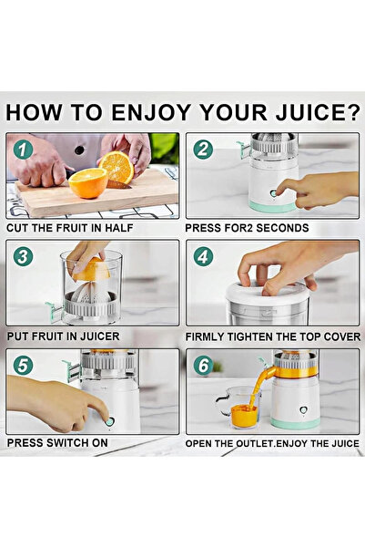 Generic DENX 45W Electric Citrus Juicer USB Rechargeable, Portable Fruit Juicer Extractor DX1721