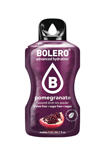 Bolero Advanced Hydration Drink Pomegranate Flavored Water Moisturizer (12 Sticks)