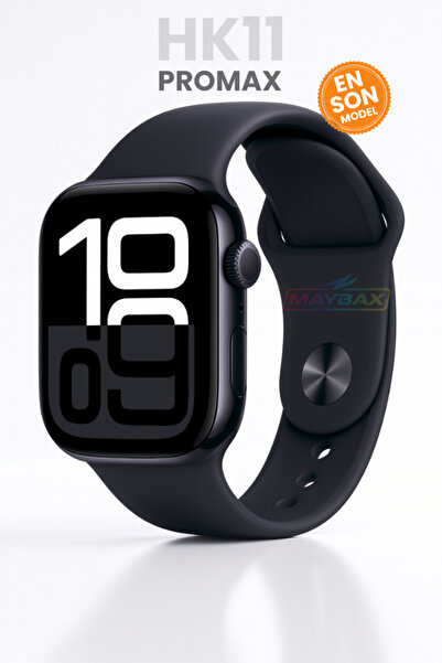 Maybax Watch 11 Pro Max Akıllı Saat Amoled Ekran Yedek Kordonlu Tüm Telefonlarla Uyumlu Smartwatch