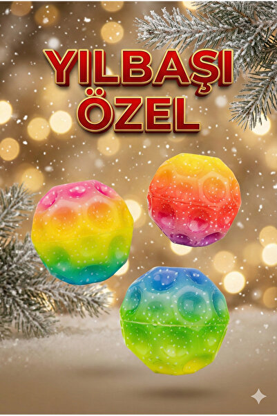 PRIME SPORTS Ay Topu • Renkli Kozmos Desenli Çocuk Oyun Topu • Yılbaşı Özel Seri • İç Dış Mekân Kullanım