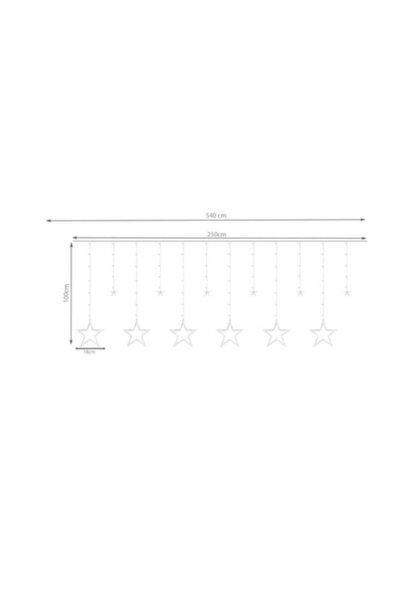 WTO WTO® star light curtain, 138 LEDs, USB connection, multicolor, IP44, Remote control, 2.5x 1 m