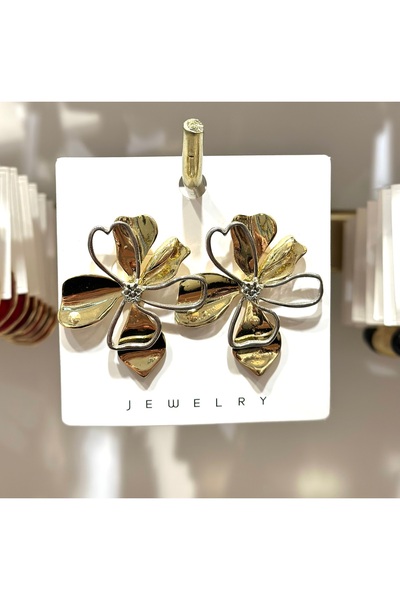 JEWELRY نموذج ZR ذهبي وفضي أقراط زهرة