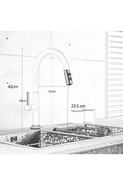 OEM Kitchen faucet with retractable spray, sanitary brass, white, CF1035A