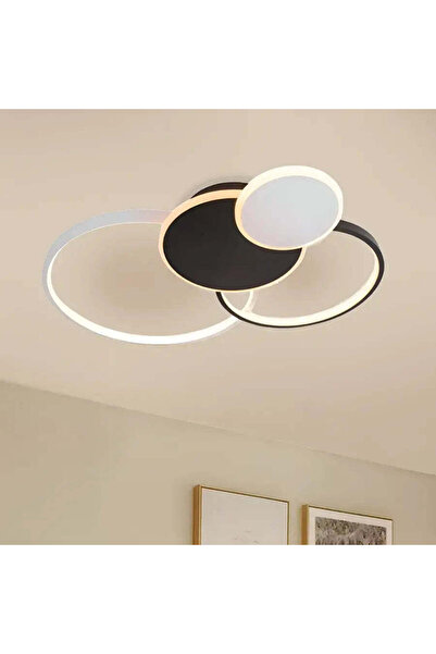 OEM KILLIAN LED Chandelier 82W, 4 Rings, Cool/Warm/Neutral Light, Dimmable, Black/White