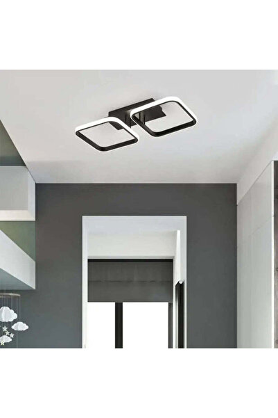 OEM LED Chandelier VERTEX 11W, 2 Squares, Linear, Cold/Warm/Neutral Light, Black