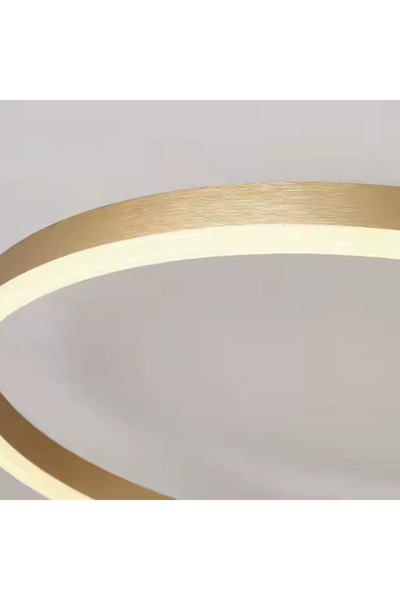 OEM RIGA LILITH 94W LED Chandelier with Remote, 3 Rings, Cool/Warm/Neutral, Dimmable, Glossy Gold
