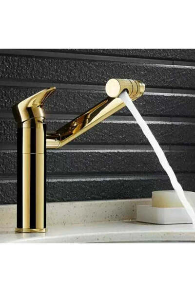 OEM Washbasin Faucet, Sanitary Brass, Gold, CF101/A, Modern Design